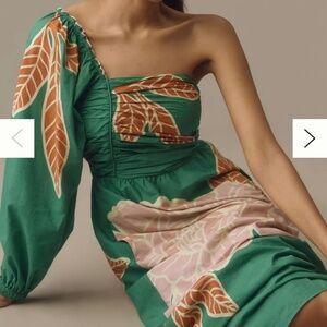 Farm Rio x Anthropologie One-Shoulder Printed Midi Dress